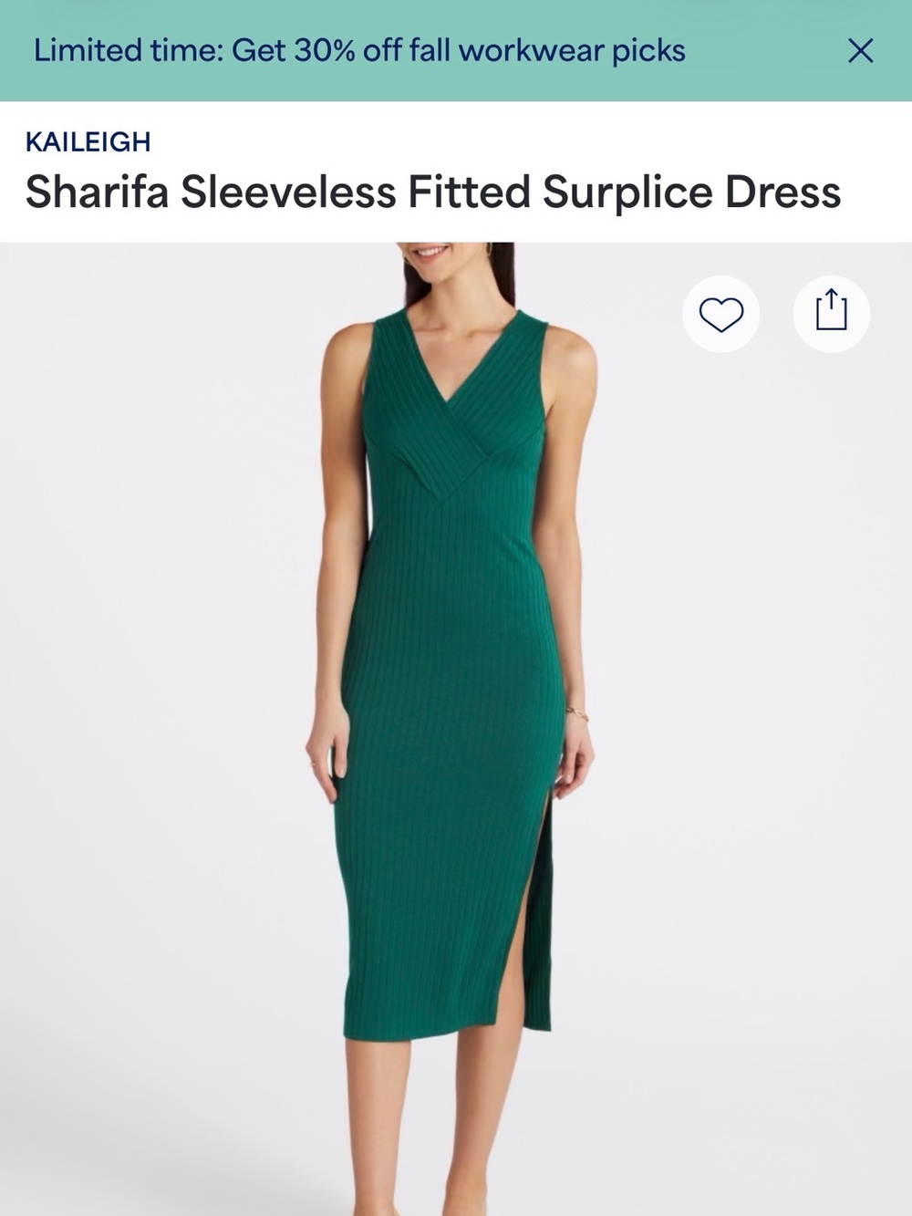 Kaileigh Sharifa Sleeveless Surplice Dress - Green